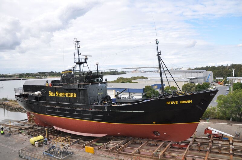 Sea Shepherd vessel on dry dock