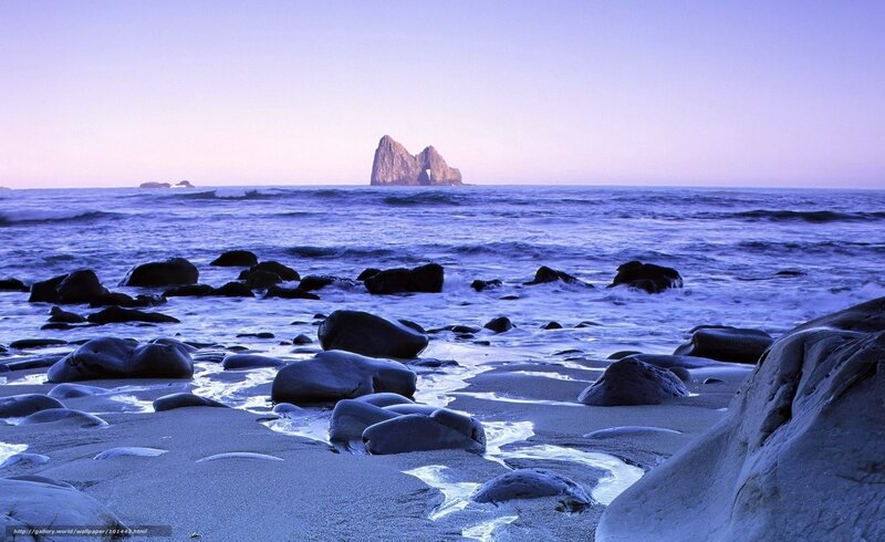 Sea Stack at Dusk — Purple