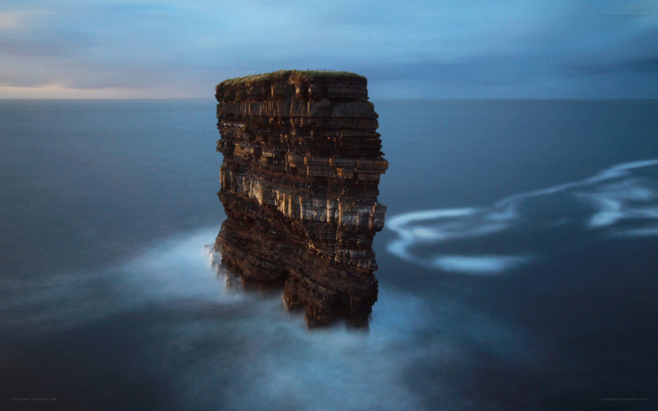 Sea stack at dusk