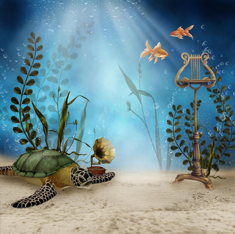 Sea Turtle with Gramophone