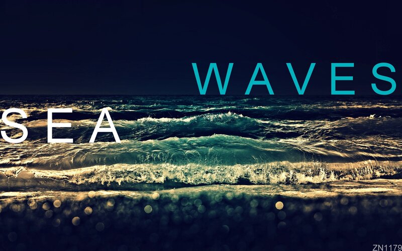 sea waves at night