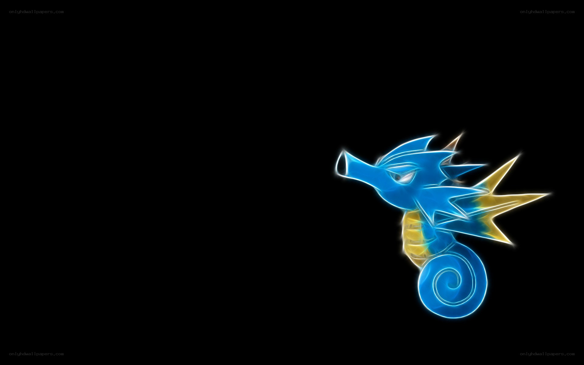 Seadra glowing blue