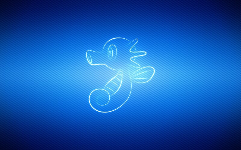 Seadra outline on blue background