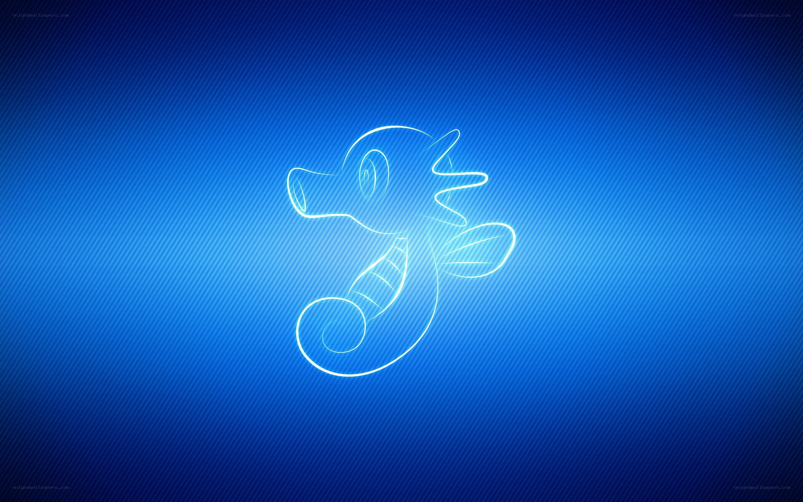 Seadra outline on blue