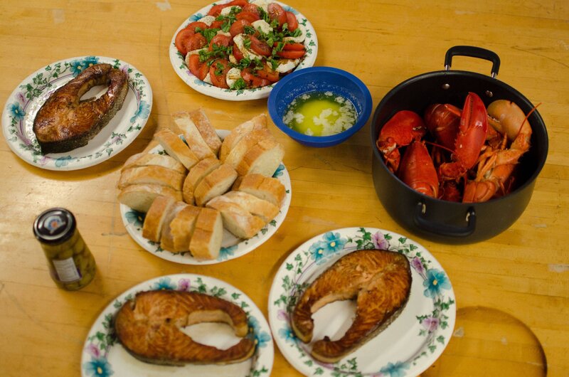 Seafood Meal on Table
