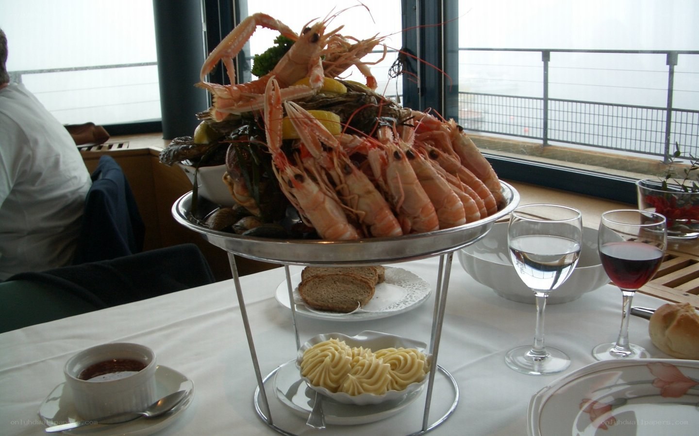 Seafood platter at restaurant