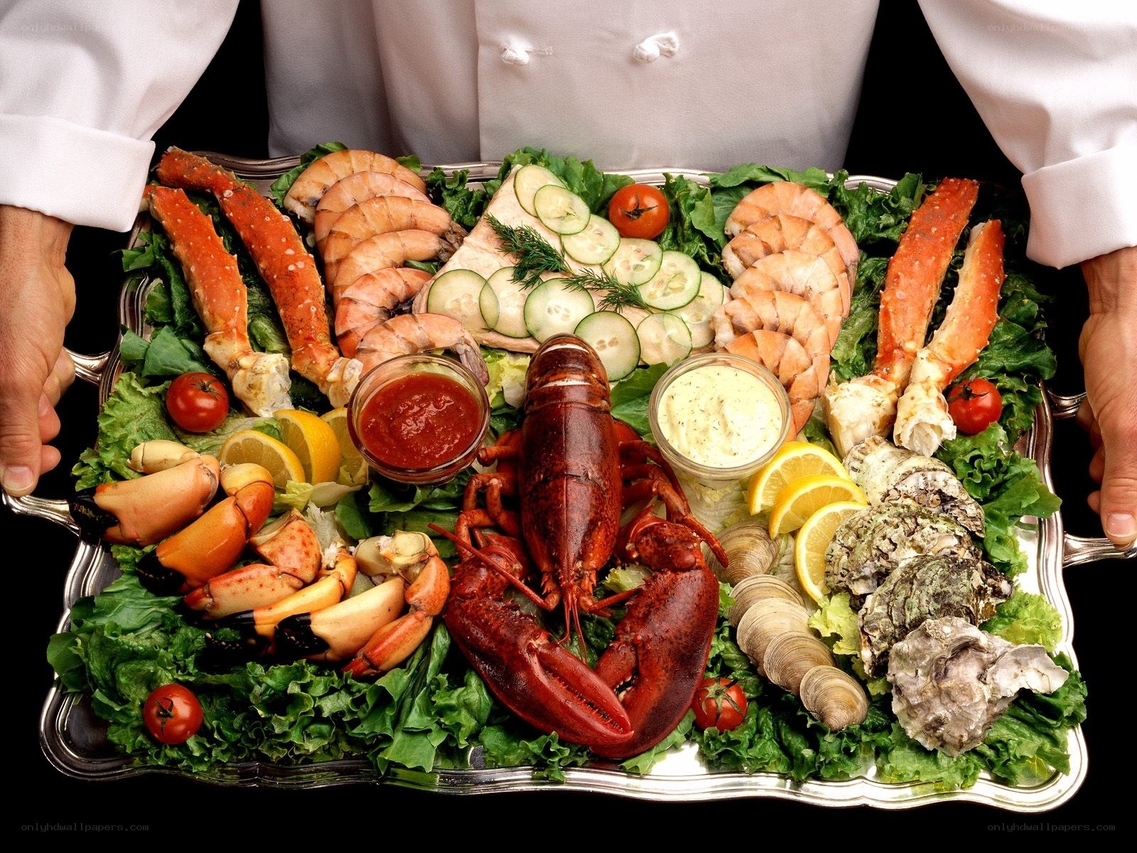 seafood platter with lobster