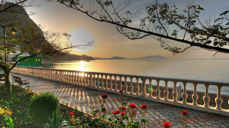 Seafront Promenade at Sunset