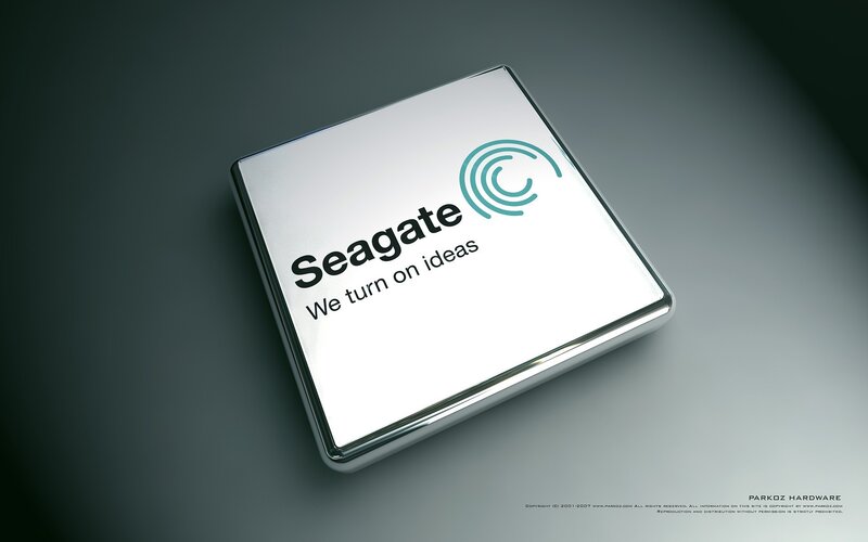 Seagate product box on dark surface