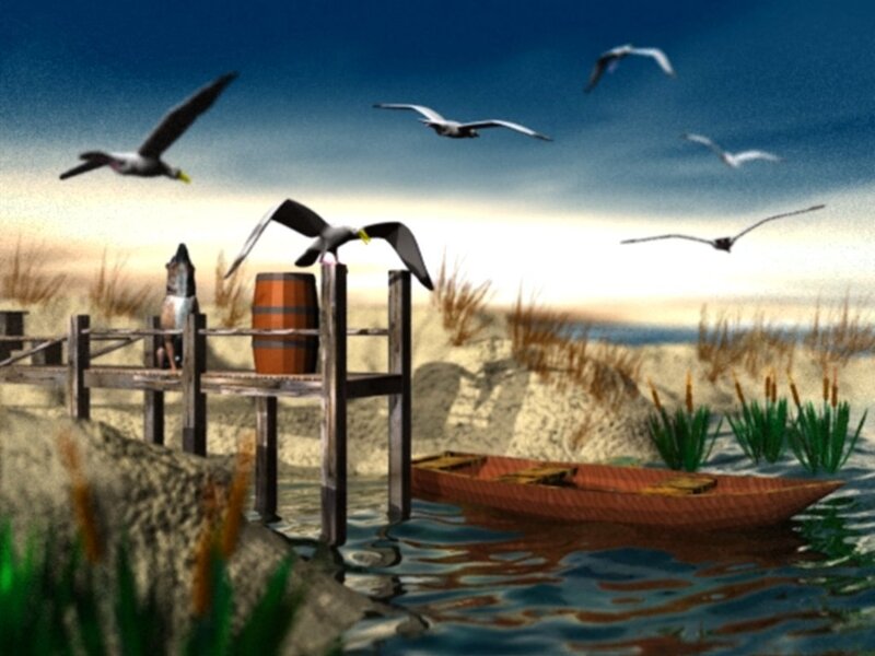 Seagulls at the dock