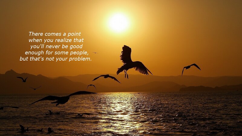 Seagulls Flying over Water — Orange