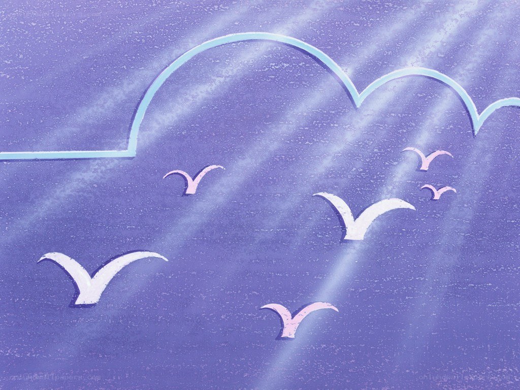 Seagulls flying under a cloud