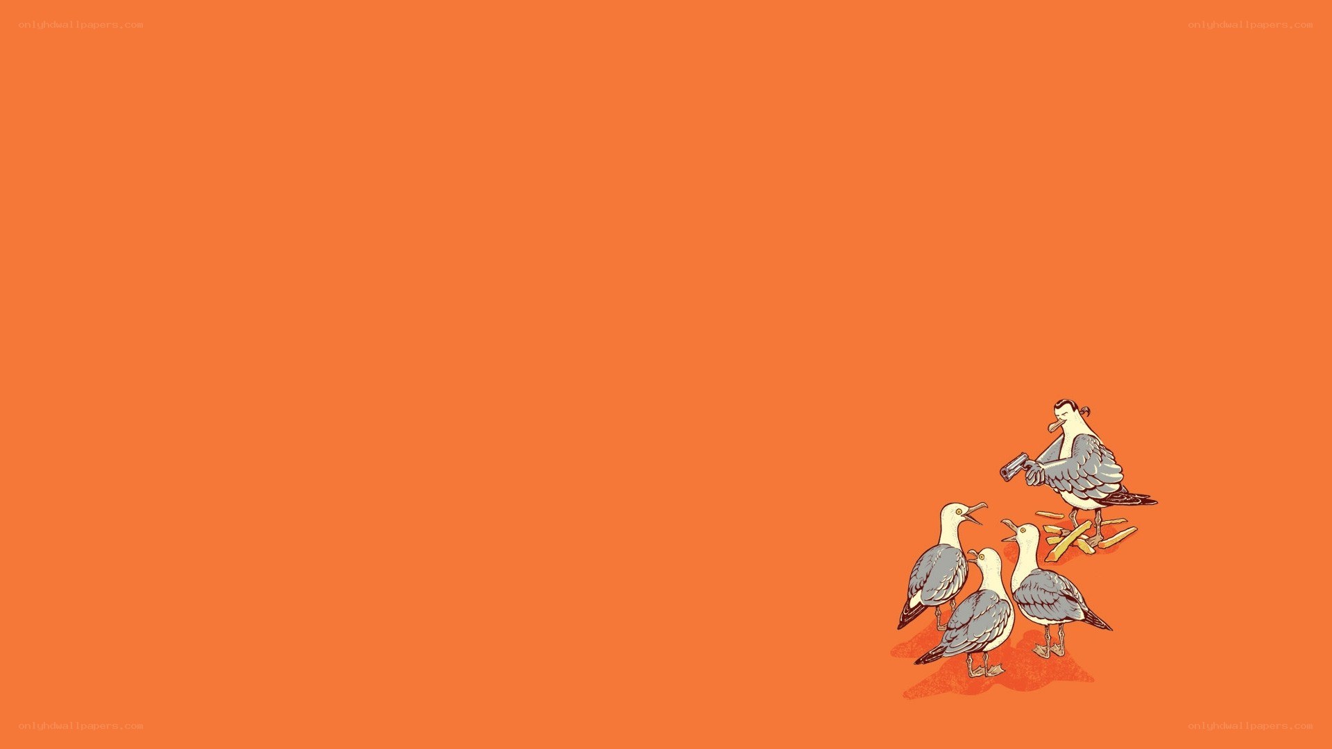 seagulls with fries