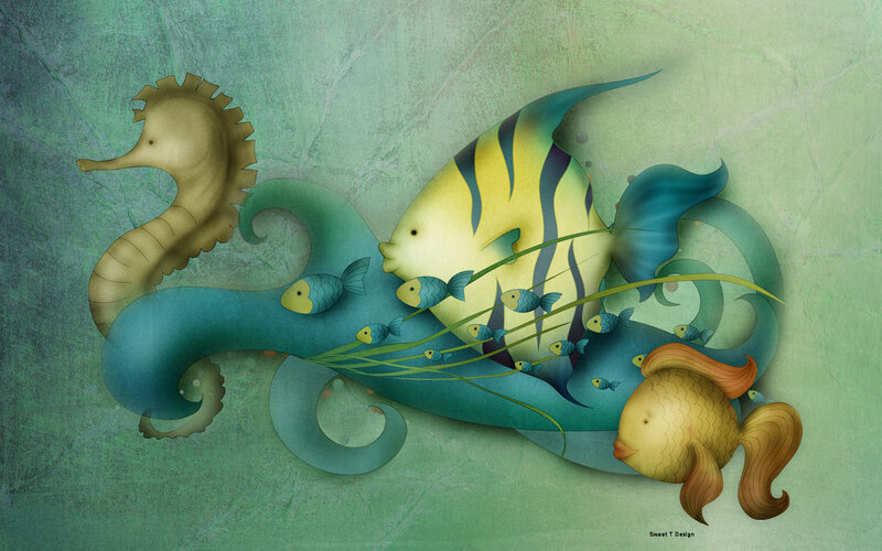 Seahorse and Fish
