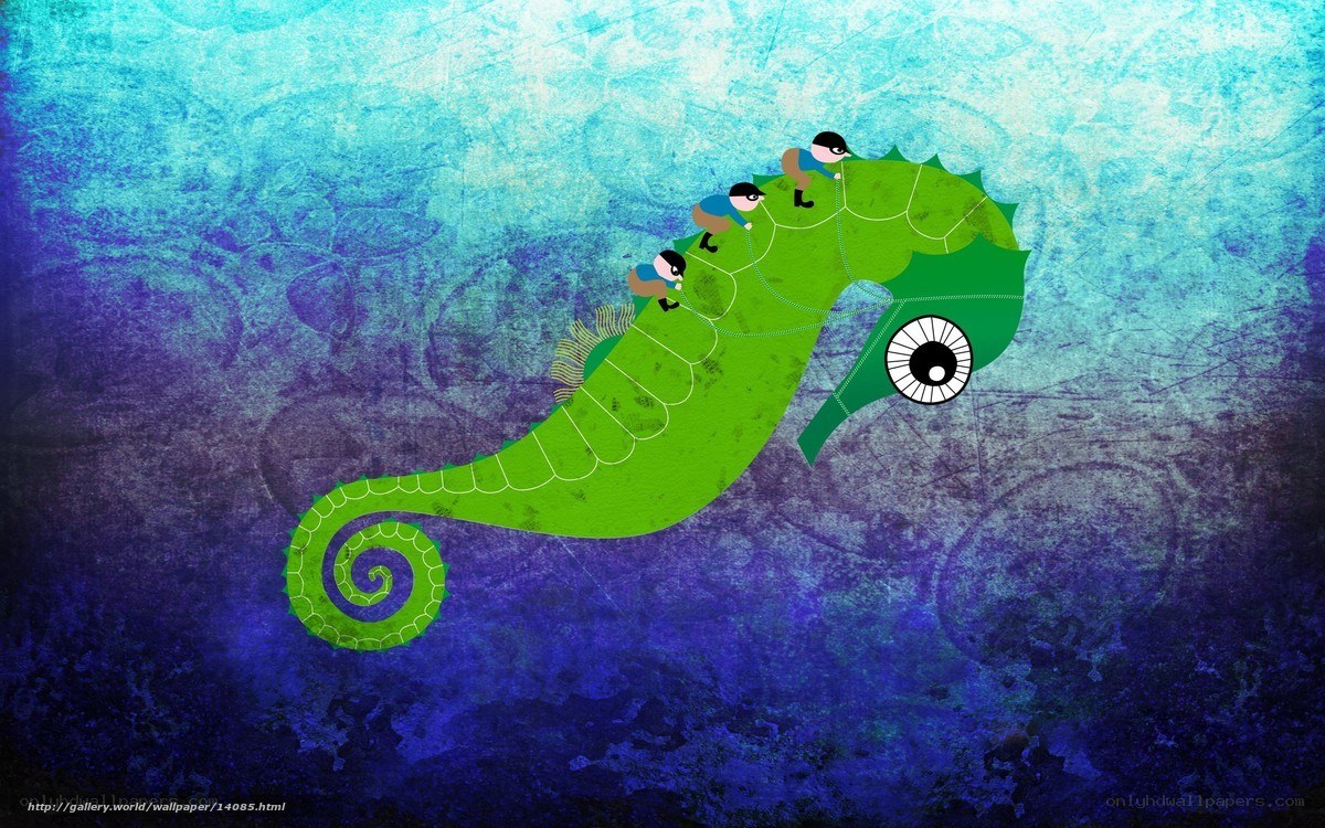 Seahorse with riders