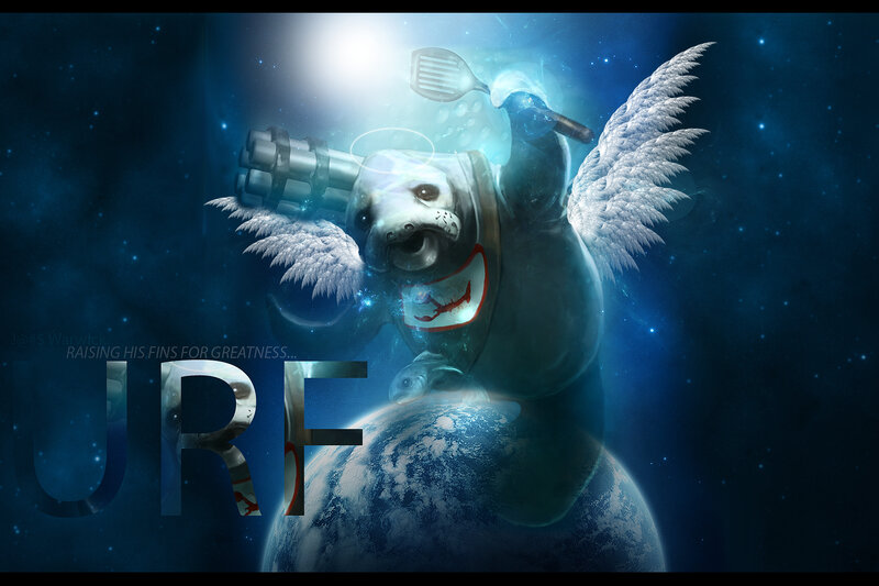 seal with wings and weapon