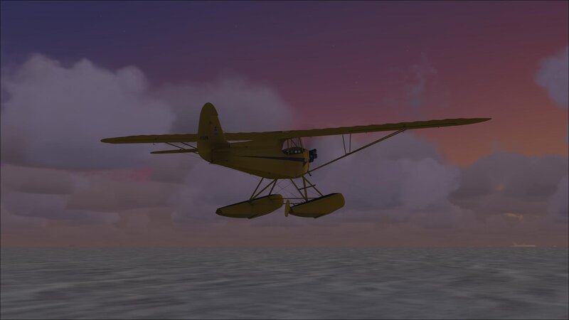 seaplane at dusk
