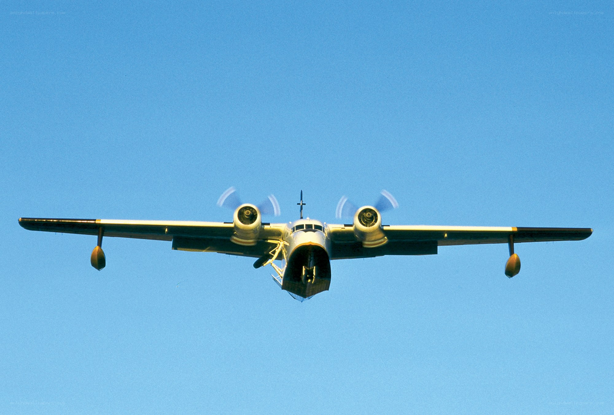 seaplane flying overhead