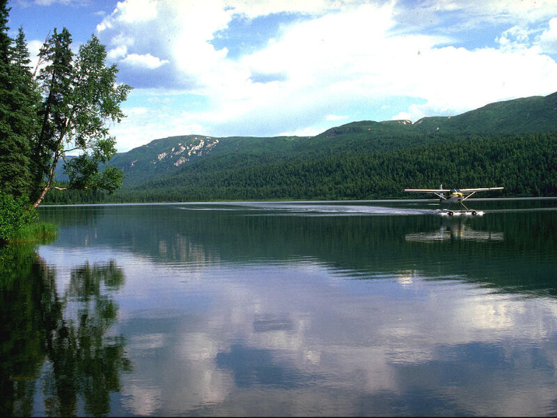 seaplane on a calm lake