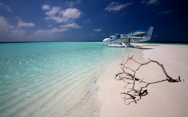 Seaplane on Beach