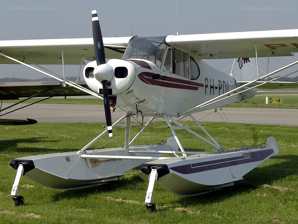 seaplane on grass airfield