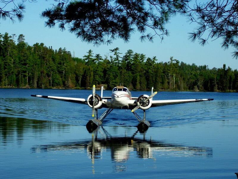 Seaplane on Lake — Blue