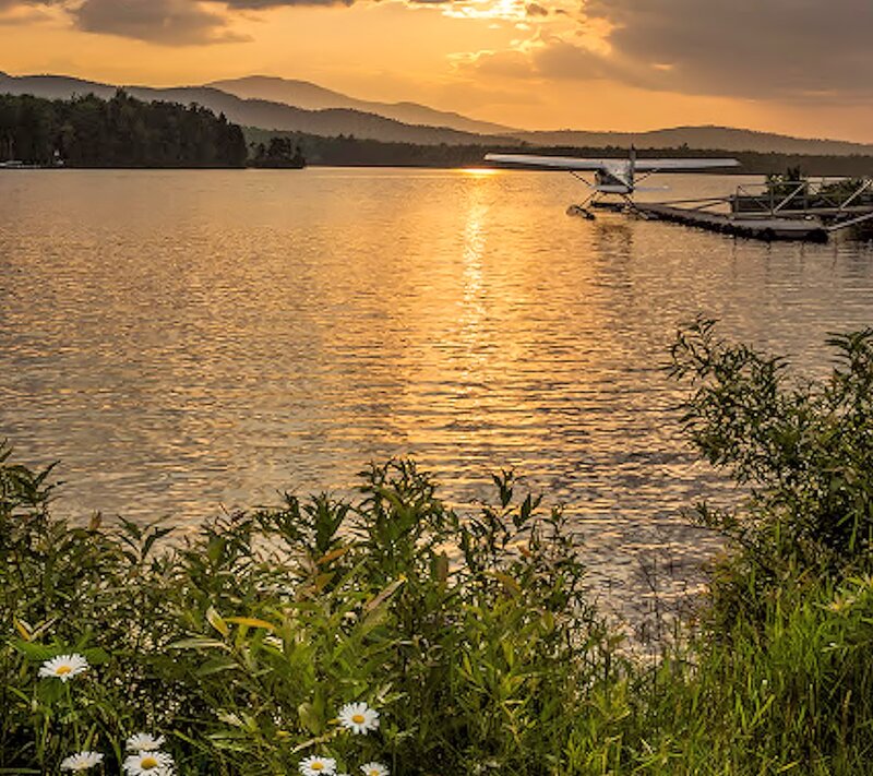 Seaplane on Lake — Gold