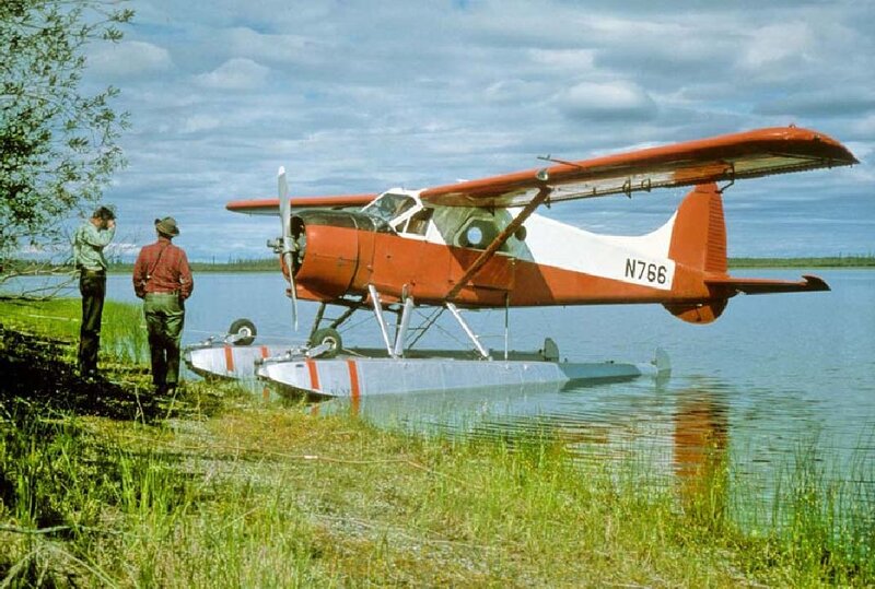 Seaplane on Lake — Orange