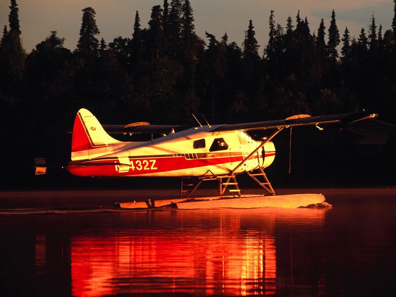 Seaplane on Lake — Red, Serene