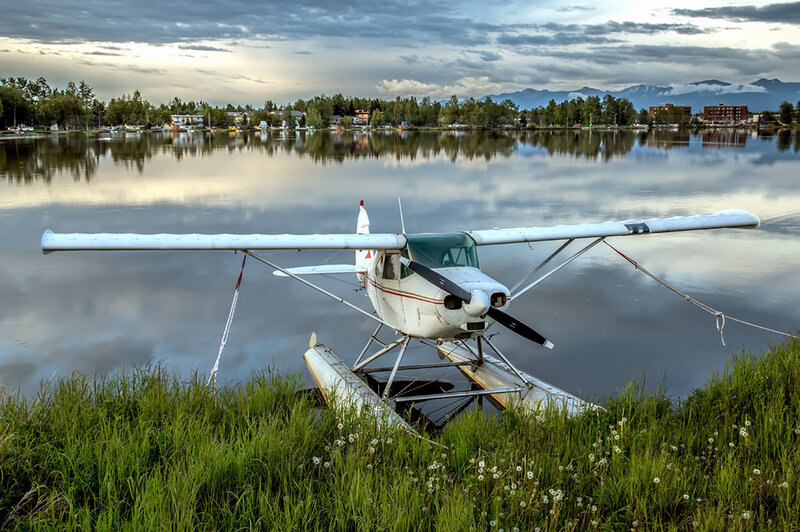 Seaplane on Lake Shore