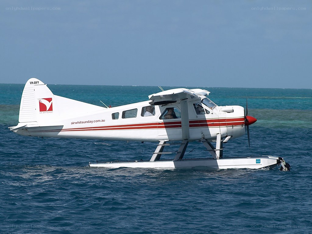 Seaplane on the ocean