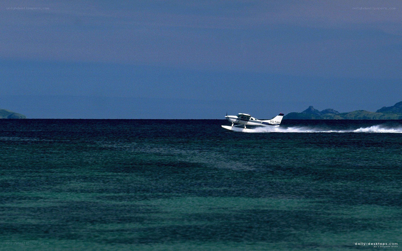 seaplane on tropical water