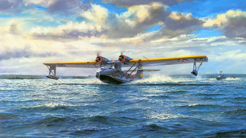 Seaplane on Water — Blue, Dramatic, Afternoon