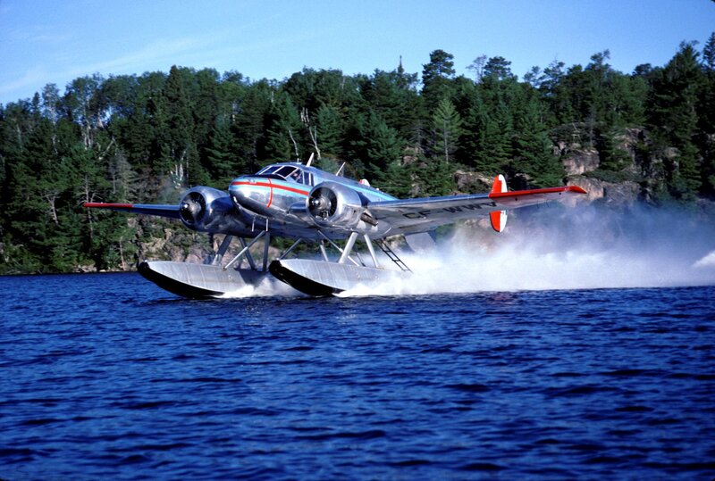 Seaplane on Water — Blue