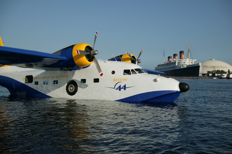 Seaplane on Water — White