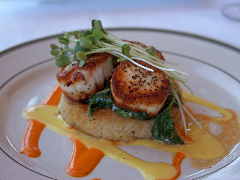 Seared Scallops on Plate