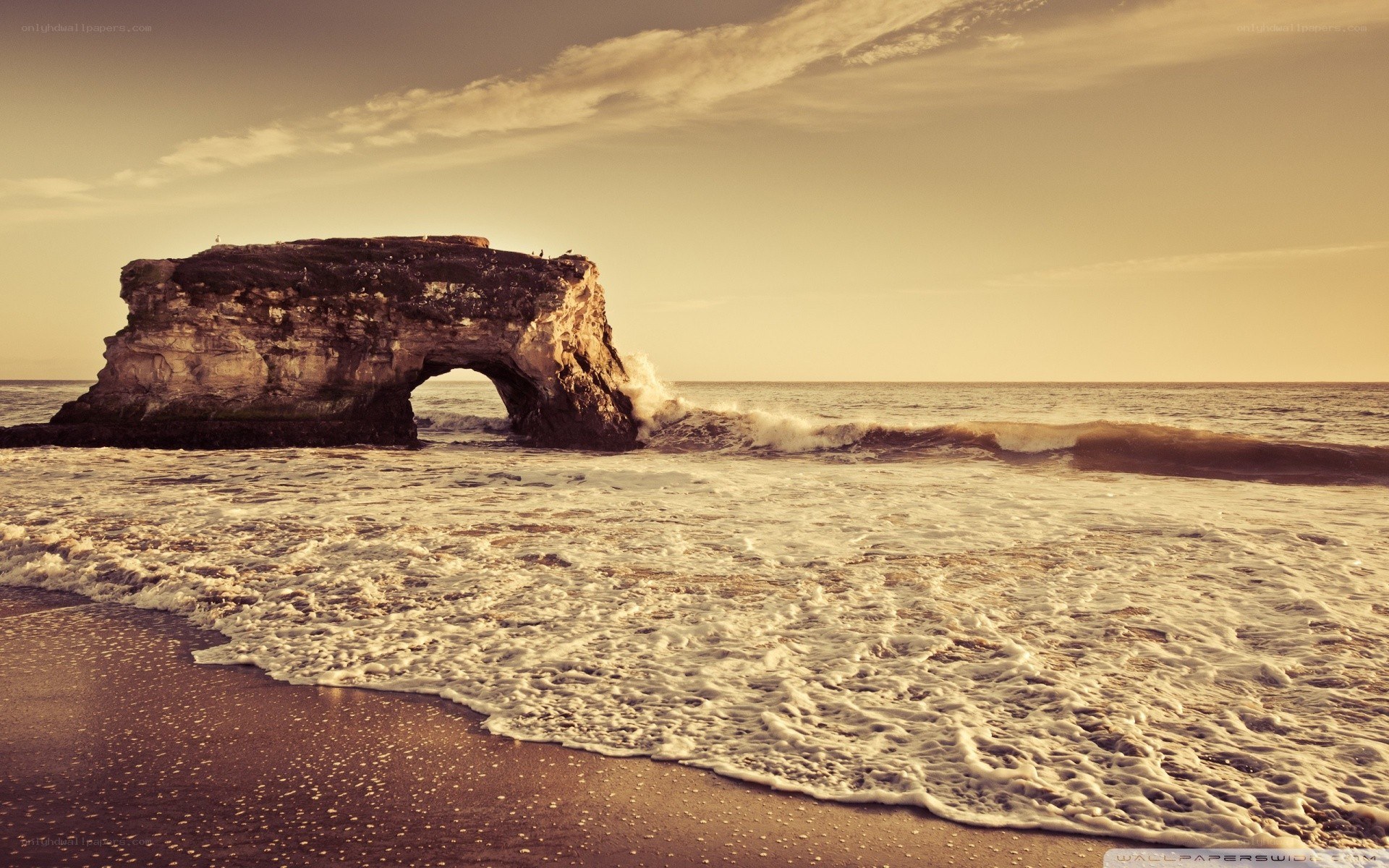 Seascape with natural arch