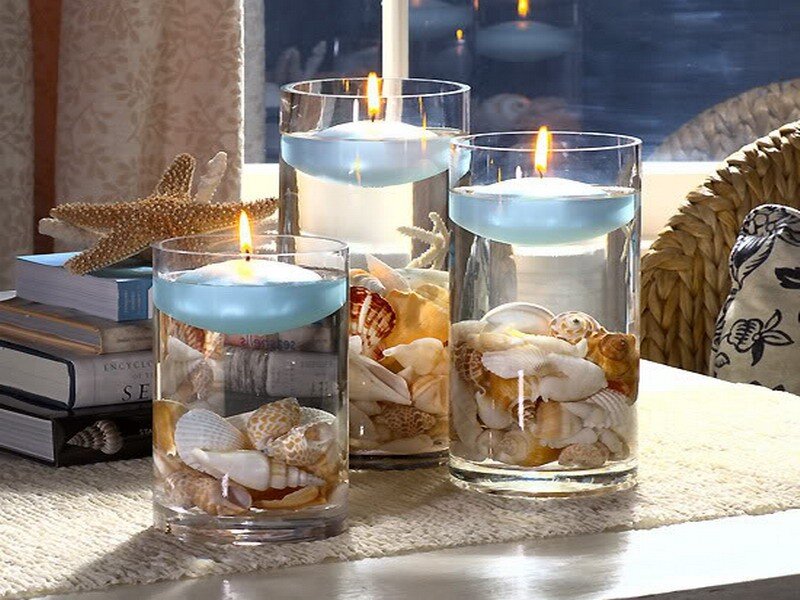 Seashell Candle Holders — White