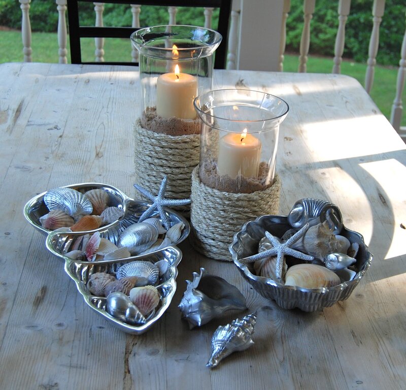 Seashell Centerpiece on Table