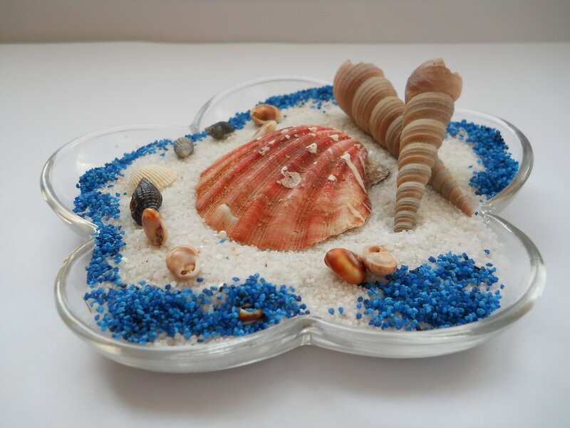 Seashells in Sand Dish
