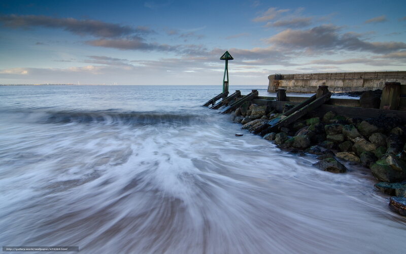 Seaside pier at dusk