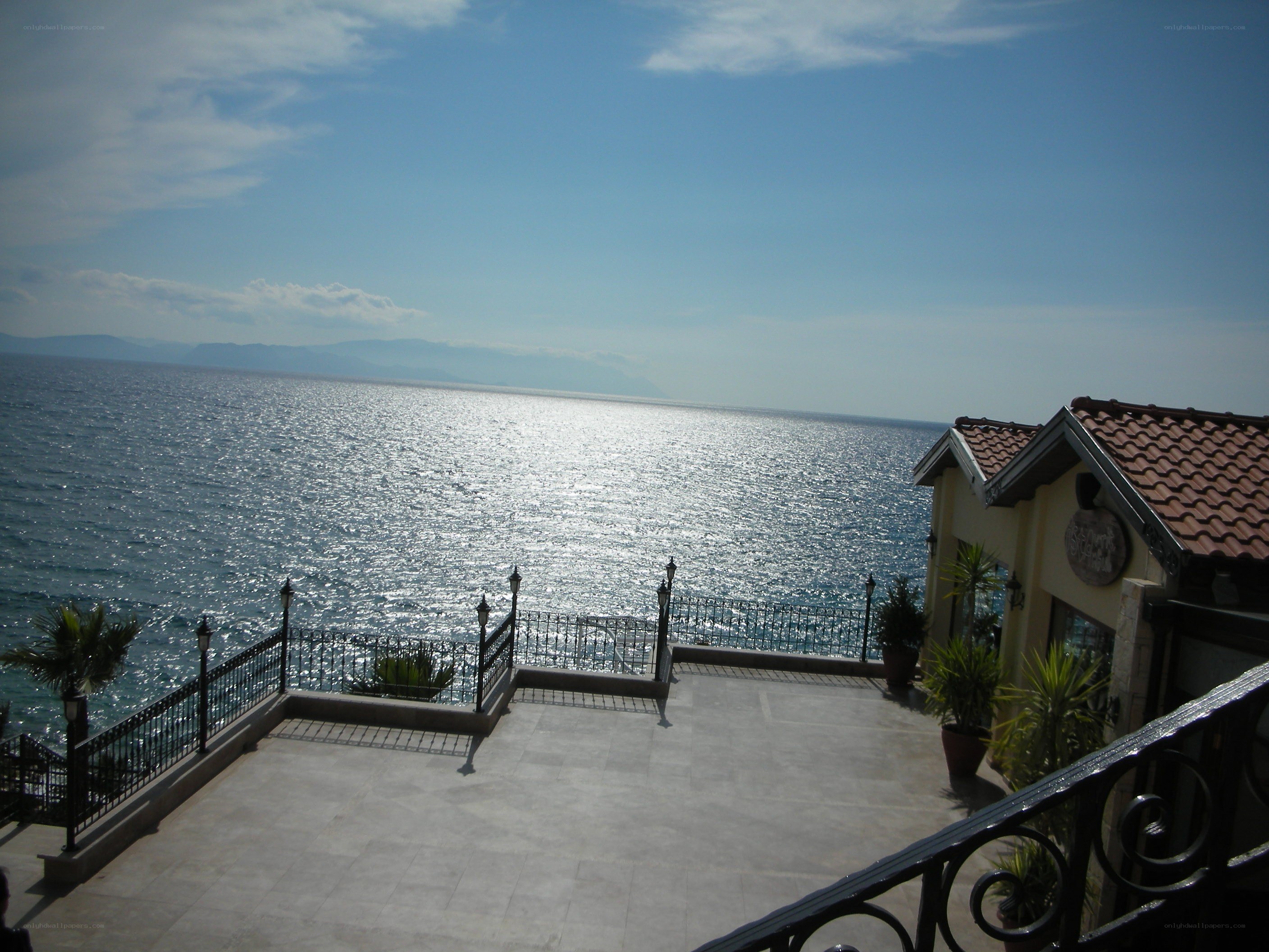 Seaside terrace with ocean view