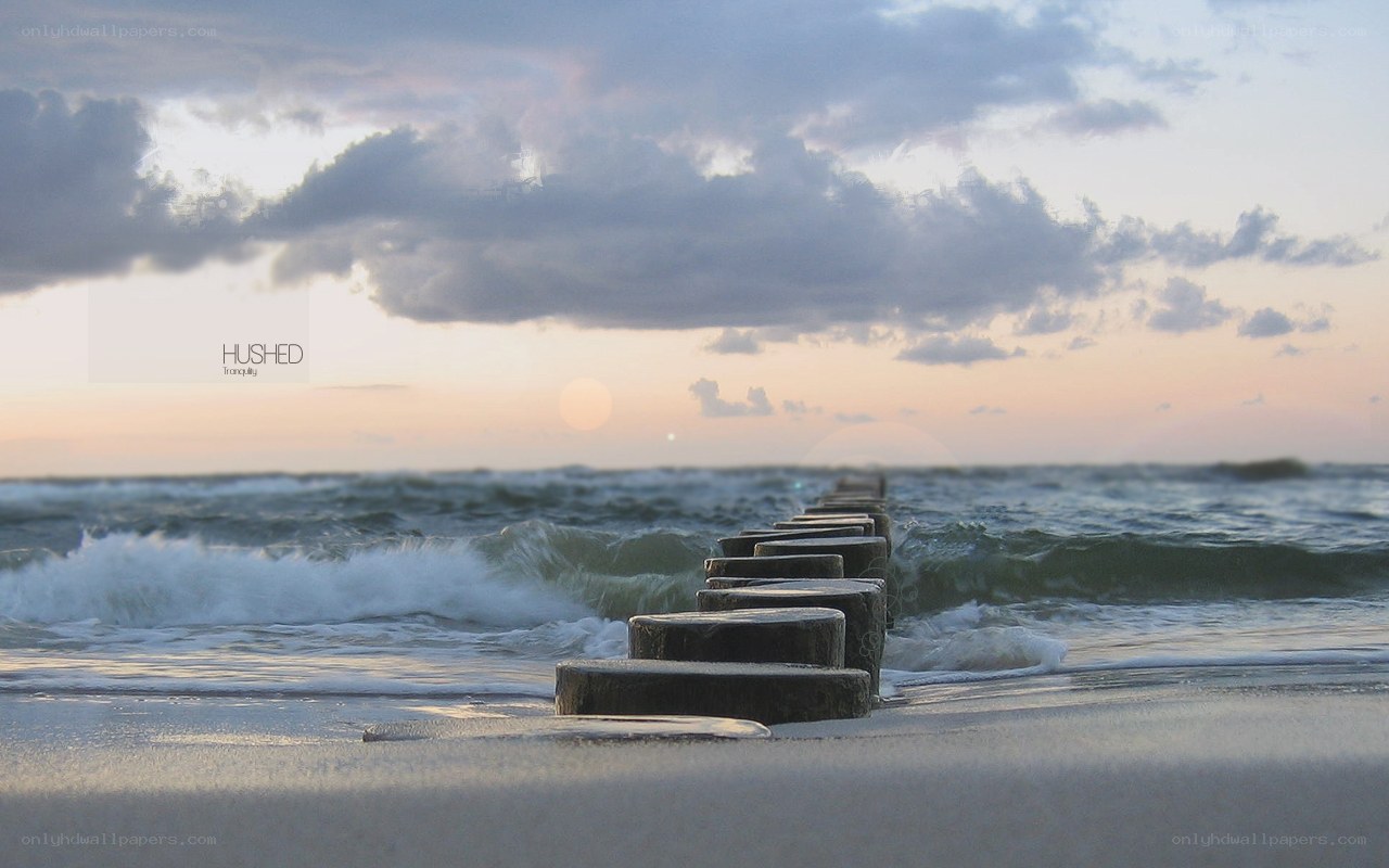 Seaside walkway at sunset