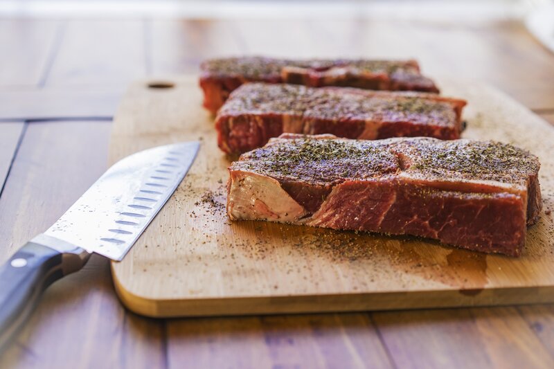 Seasoned Raw Steaks