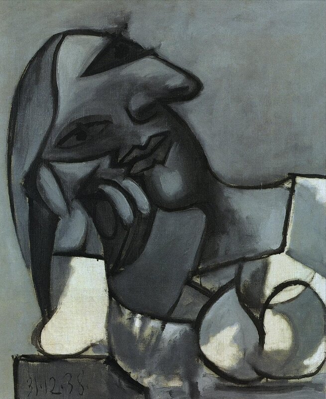 Seated Figure in Gray Tones