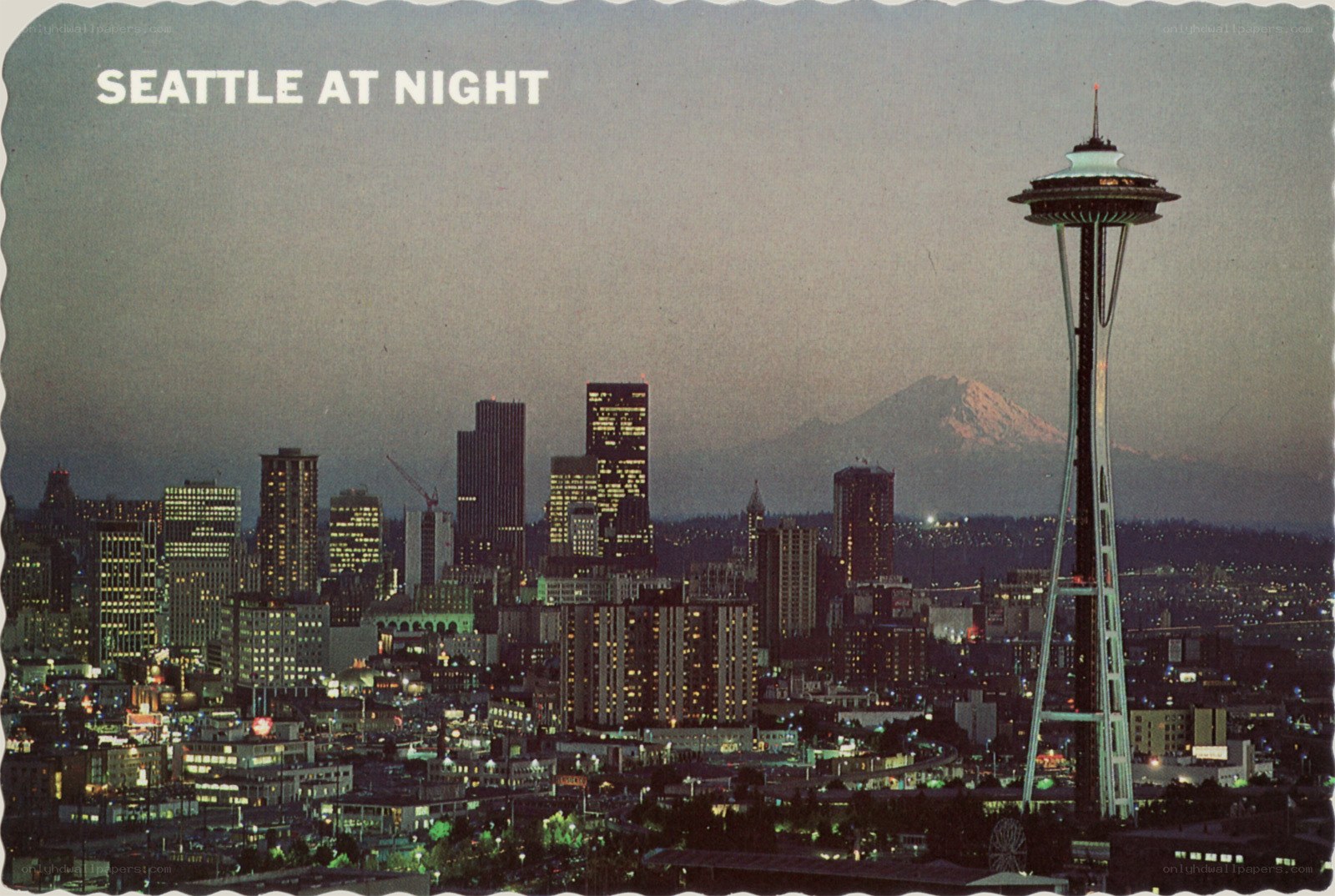 Seattle at Night with Space Needle