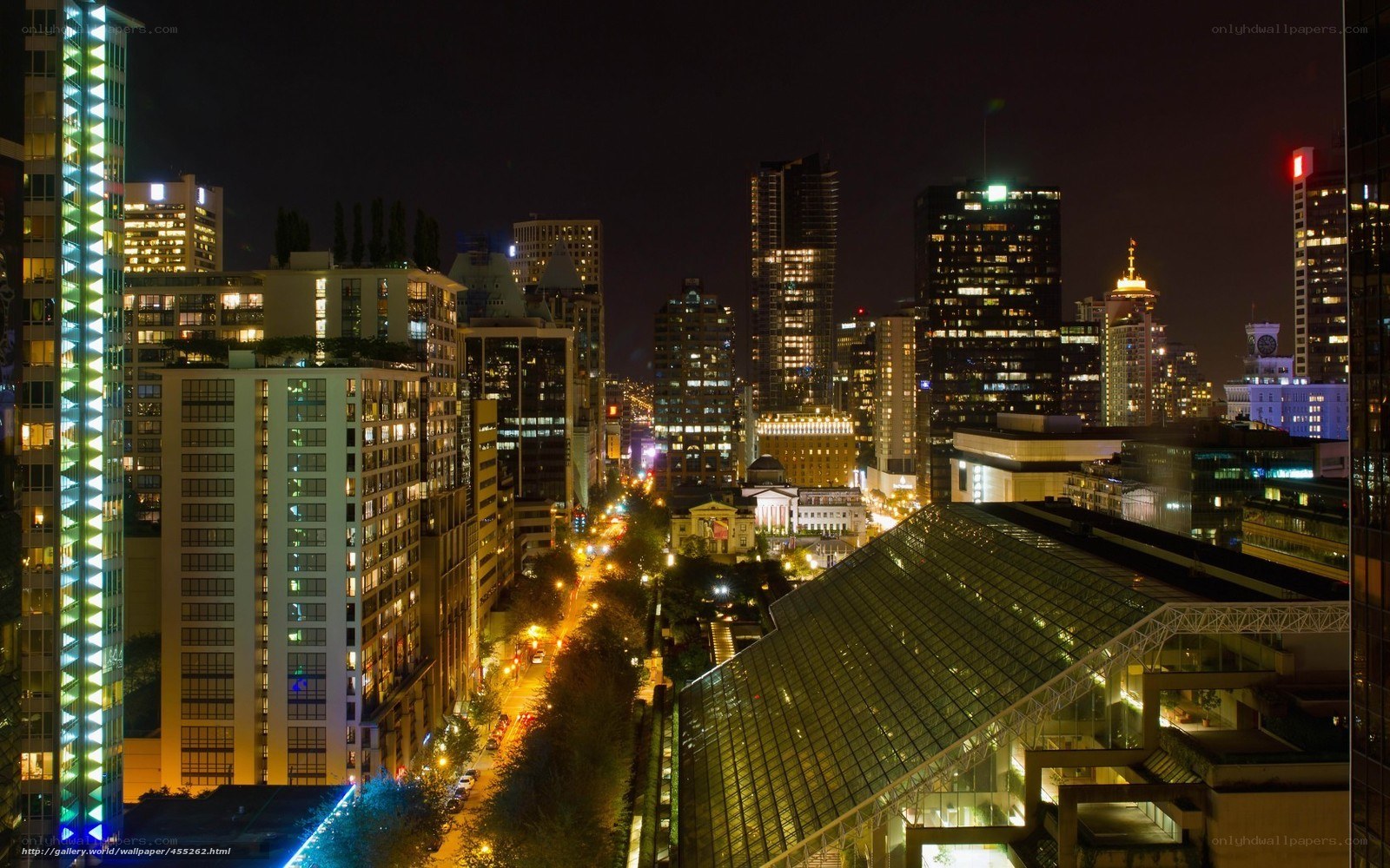 Seattle city skyline at night