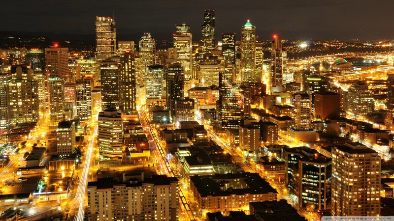Seattle City Skyline — Yellow