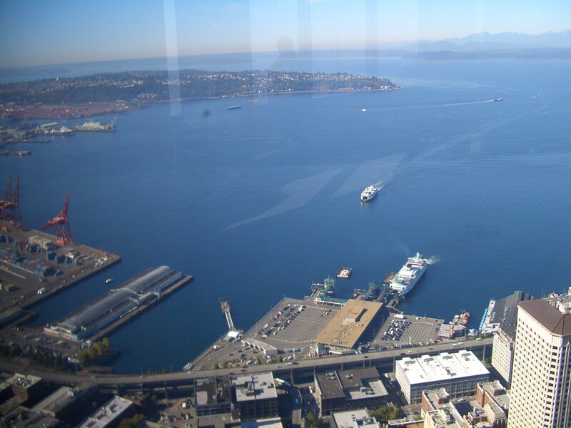 Seattle harbor from a high vantage