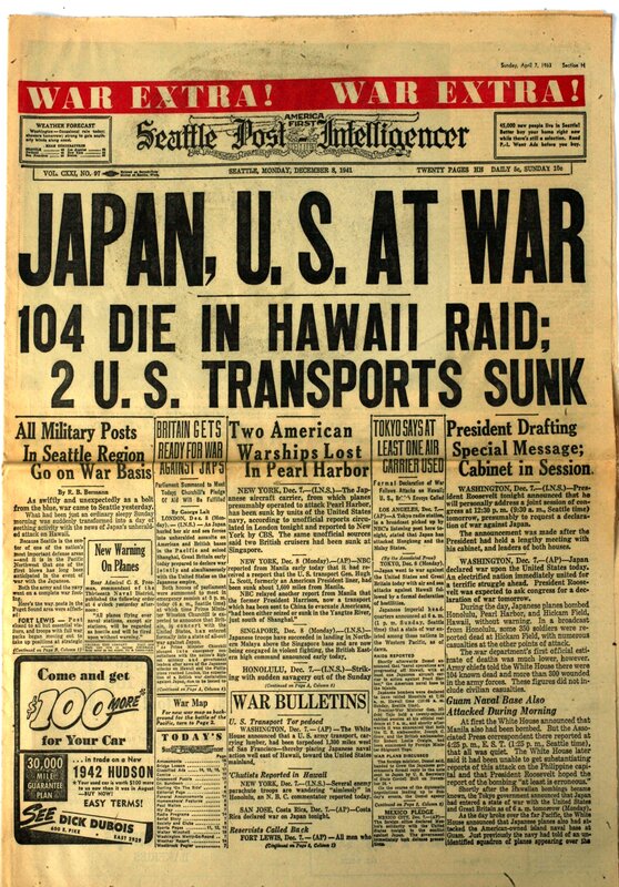 Seattle Post-Intelligencer war edition